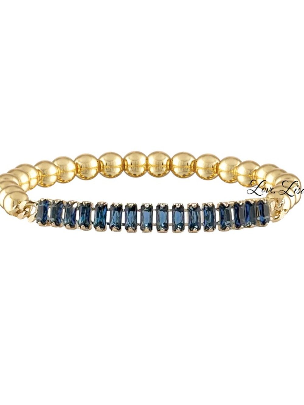 Blue Baguette Bar Bracelet